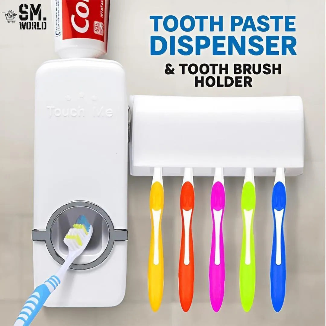 Automatic Toothpaste Dispenser & Brush Holder Set