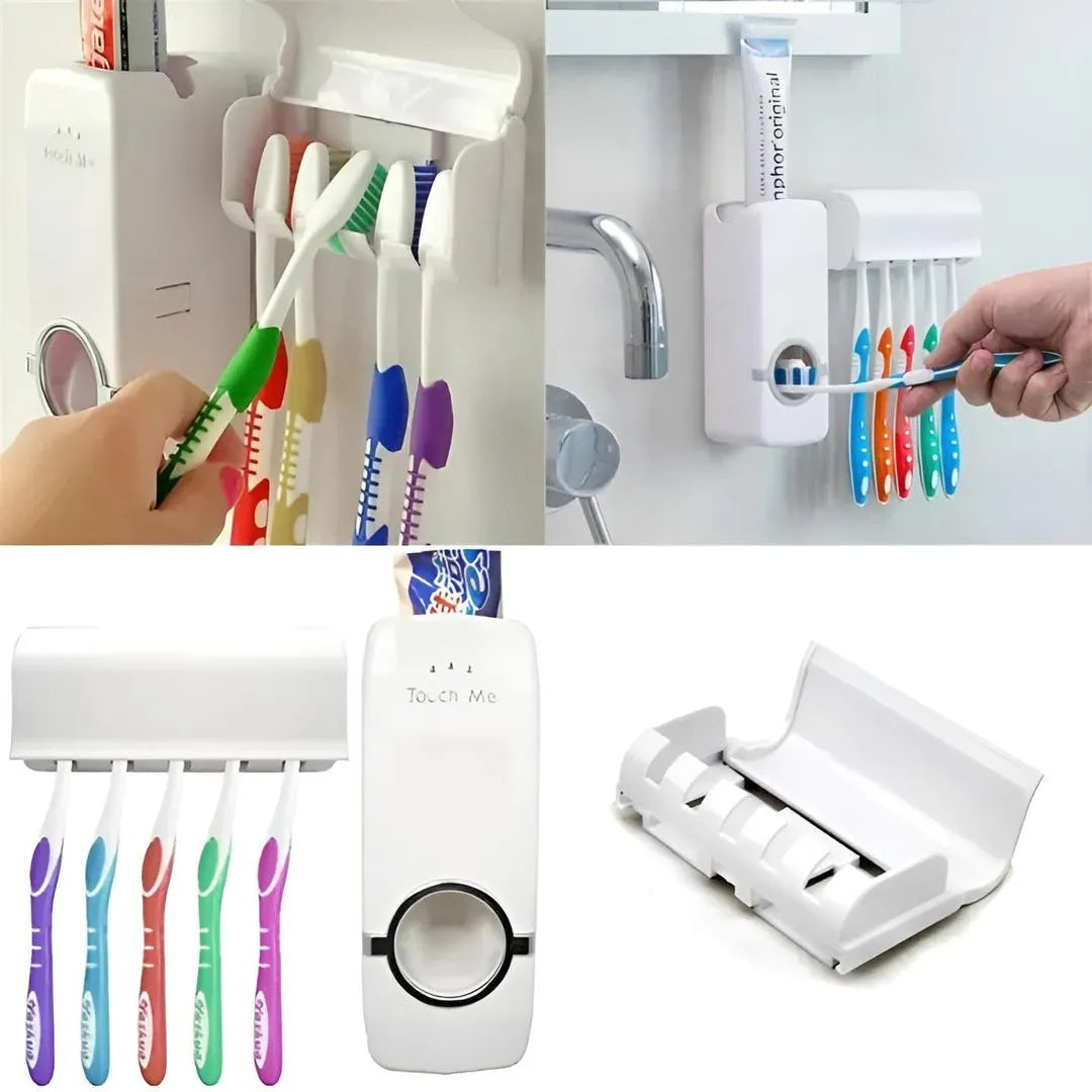 Automatic Toothpaste Dispenser & Brush Holder Set