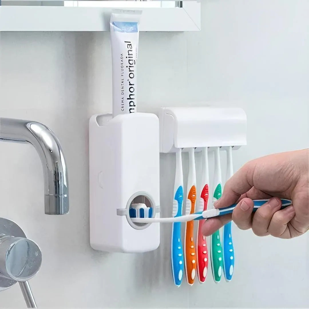 Automatic Toothpaste Dispenser & Brush Holder Set