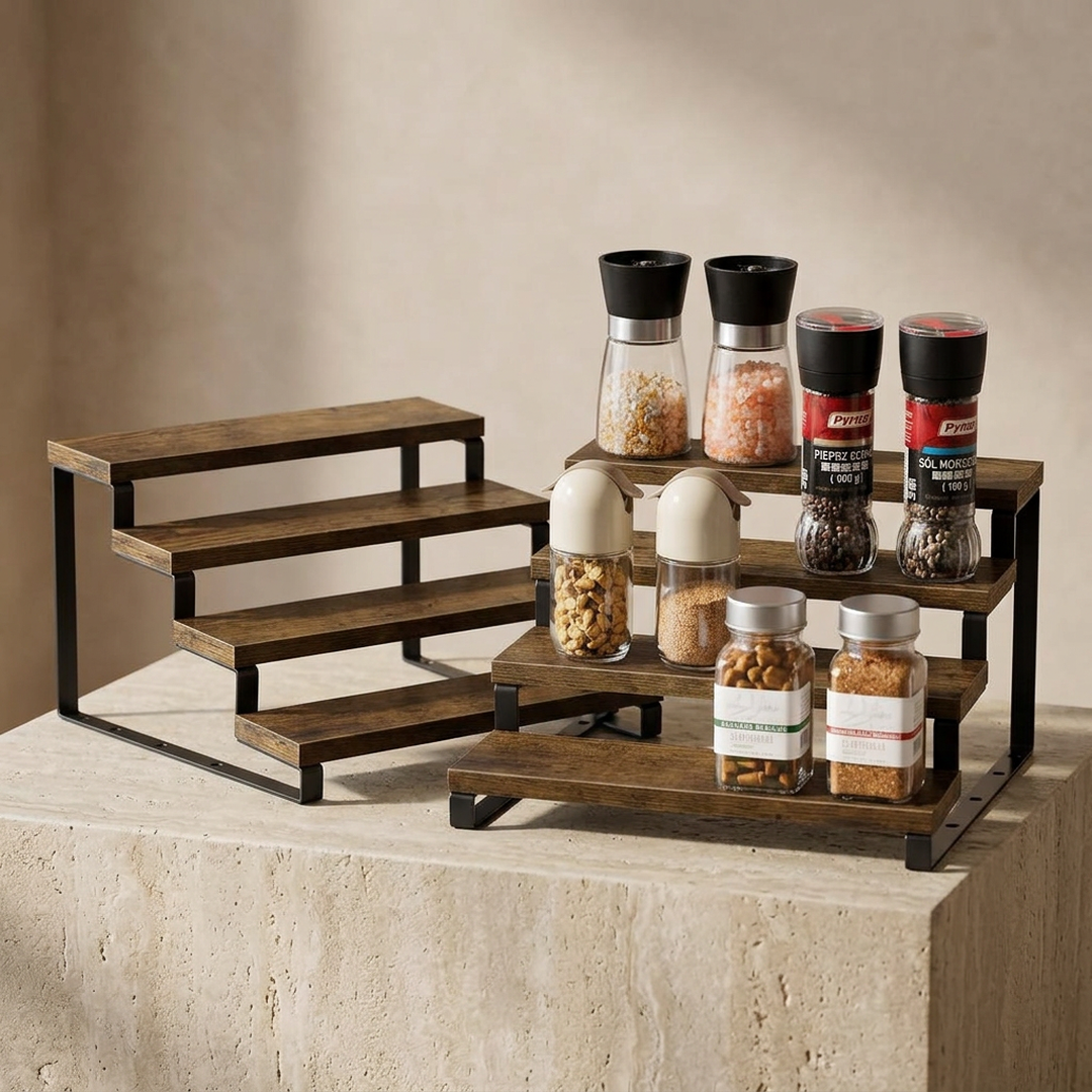 4-Layer Wooden Spice Rack